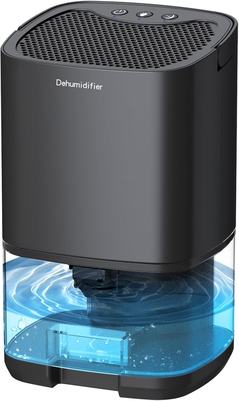 MADETEC Dehumidifiers for Bedroom 35oz Small Dehumidifier for Home 2500 Cubic Feet(350sq ft) with 7 LED Lights, Ultra Quiet & Auto Shut off Dehumidifier for Bathroom Basement Closet Garage RV, Black - Image 1